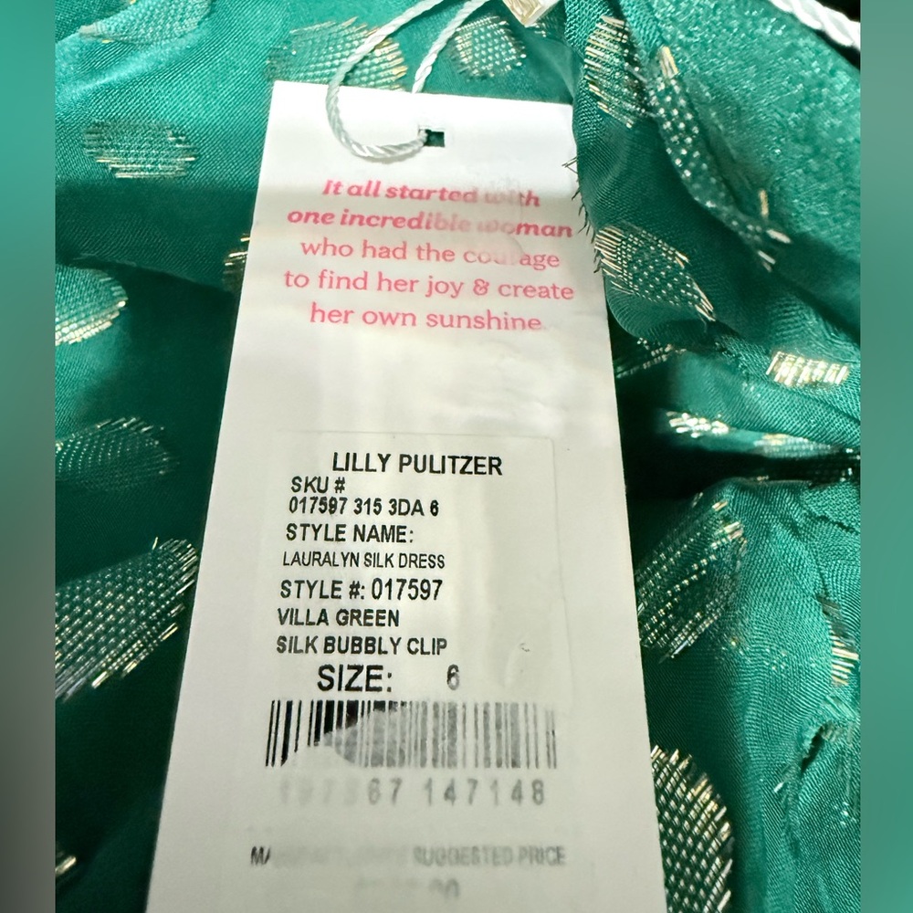 NWT LILLY PULITZER Lauralyn Silk Dress - Picture 7 of 7